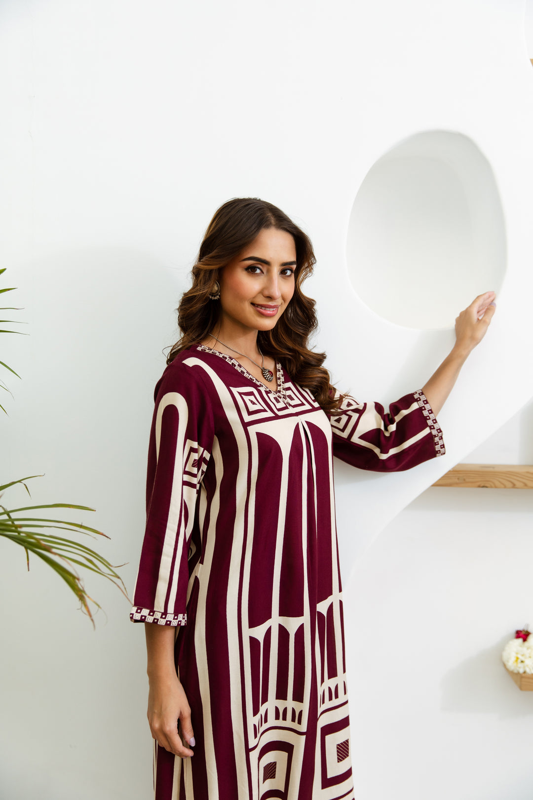 Wine Castle Kurta Set