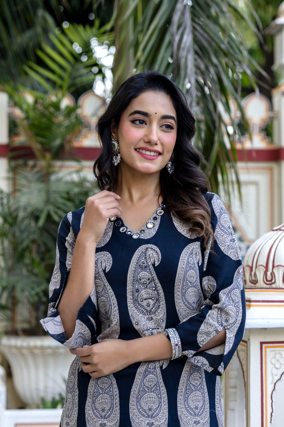 Embroidered Paisley Kurta & Palazzo Set