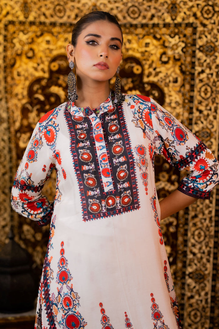 Heritage Bloom Muslin Kurta Set