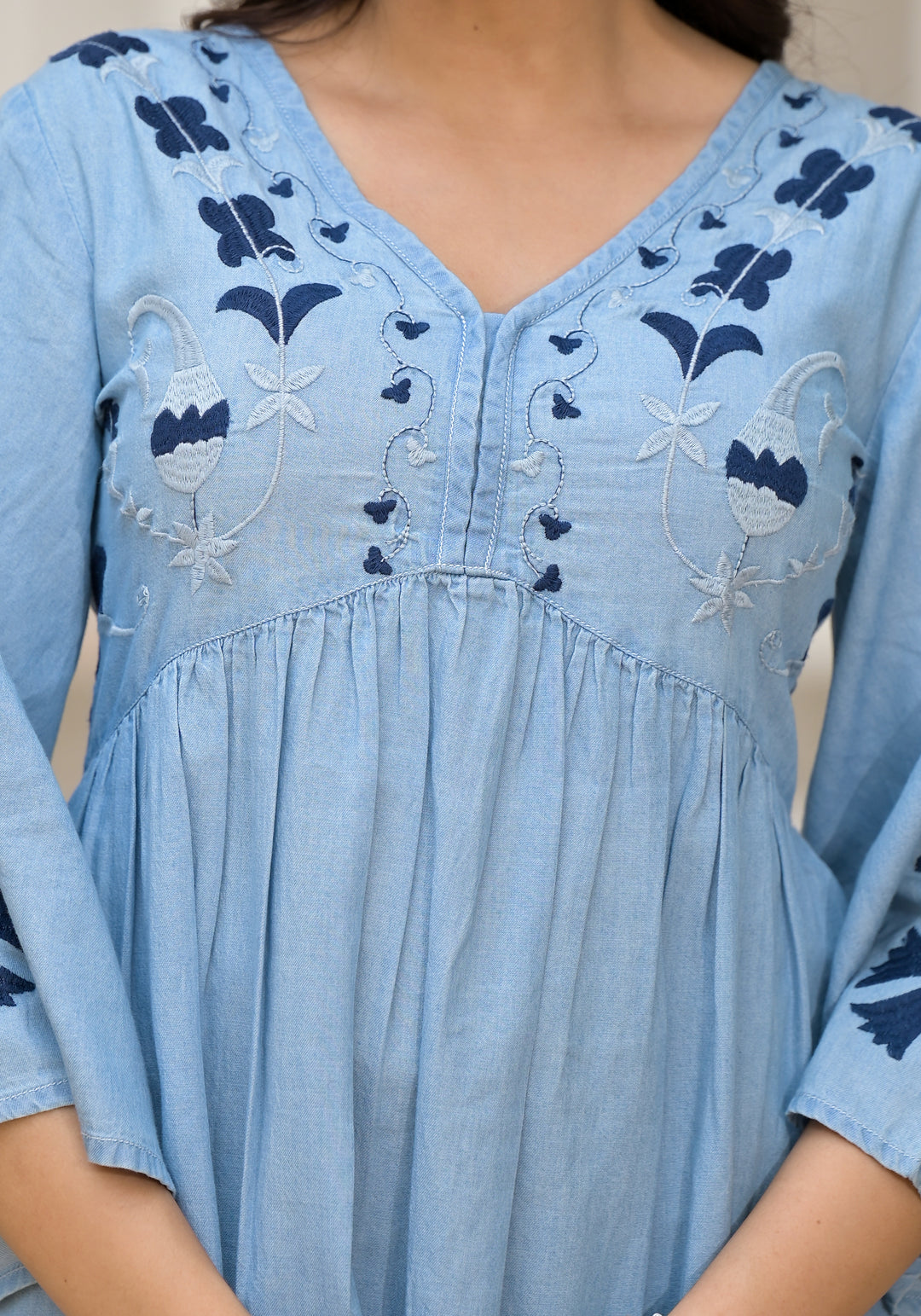 Bluebell Breeze Embroidered Dress